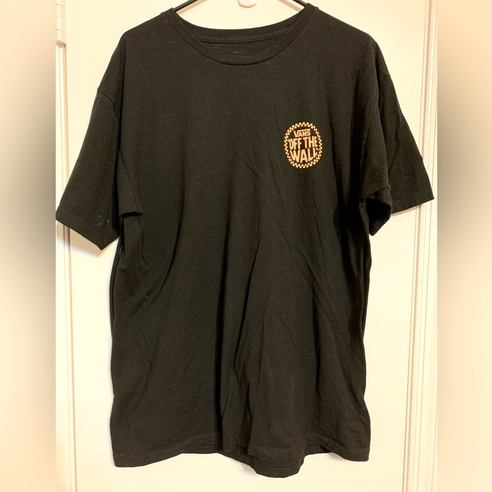 Vintage Vans t , size Mens Large , black t with Vans Logo on the back